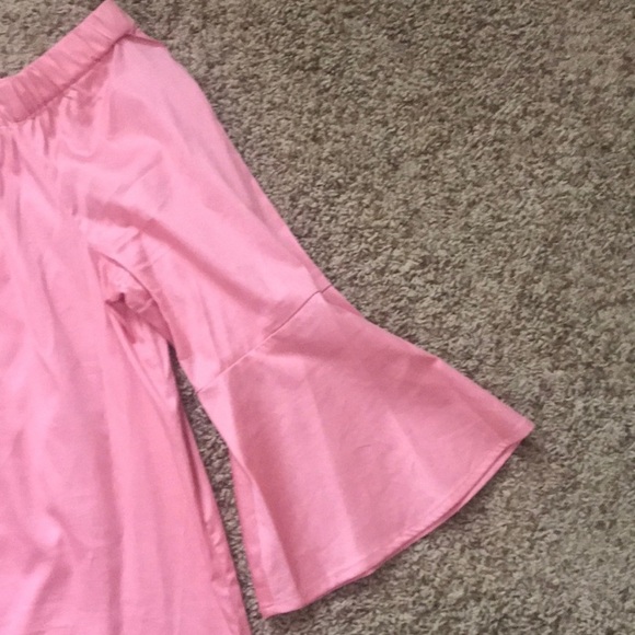 Michael Kors Pink Off The Shoulder Bell Sleeve Top Size M - Picture 2 of 4